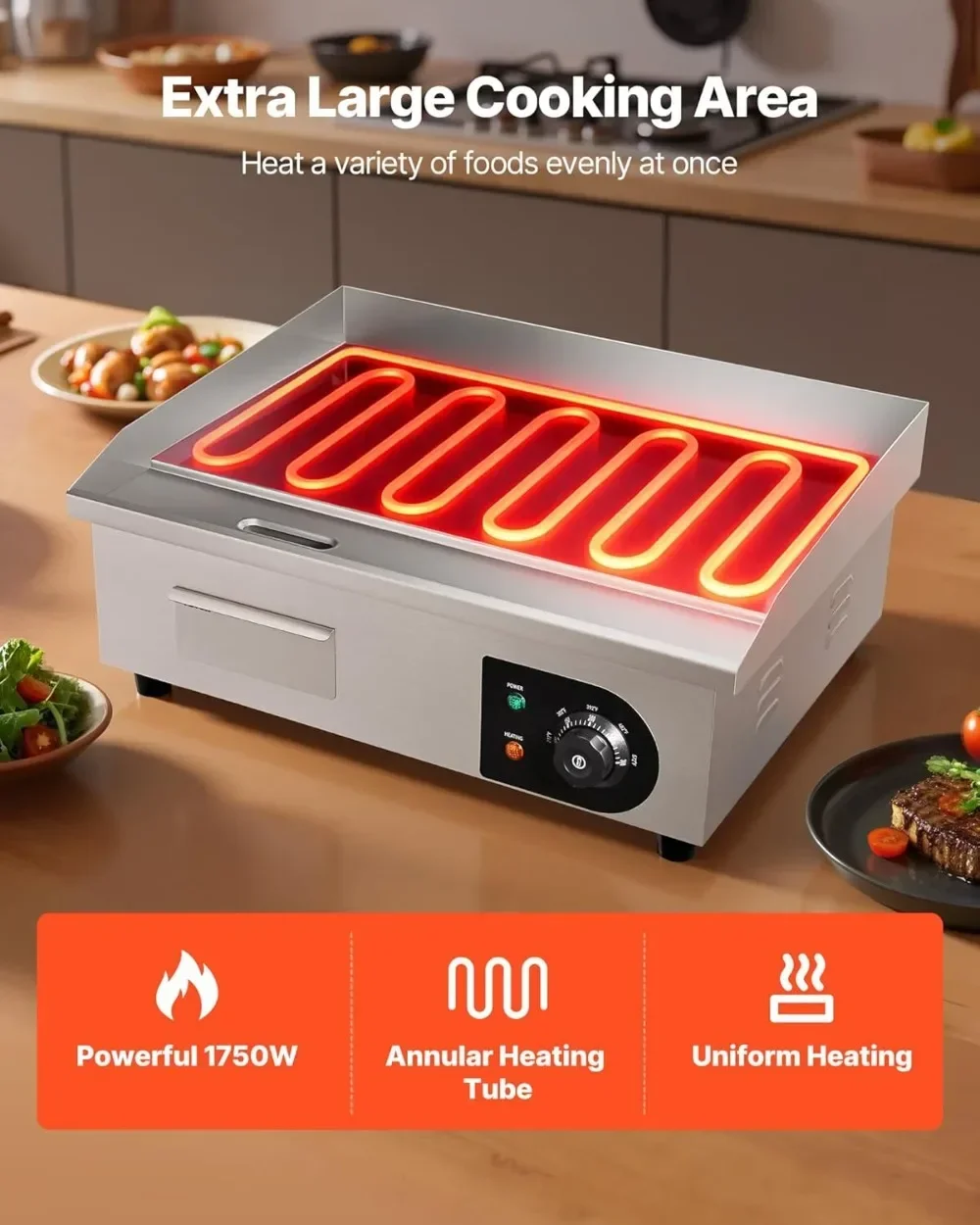 Electric Griddle Flat Top - Plaque de cuisson électrique commerciale très