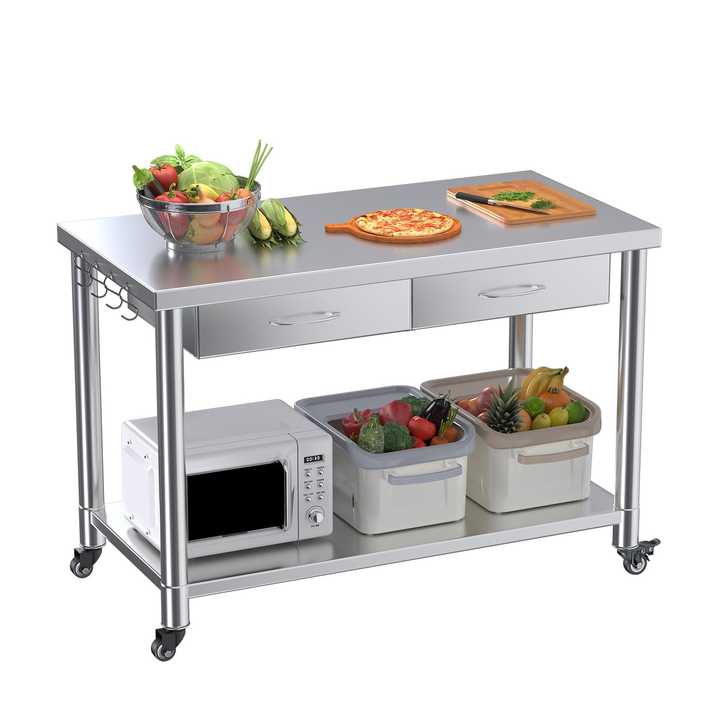 Commercial Kitchen Prep Table - Table en acier inoxydable avec tiroir,