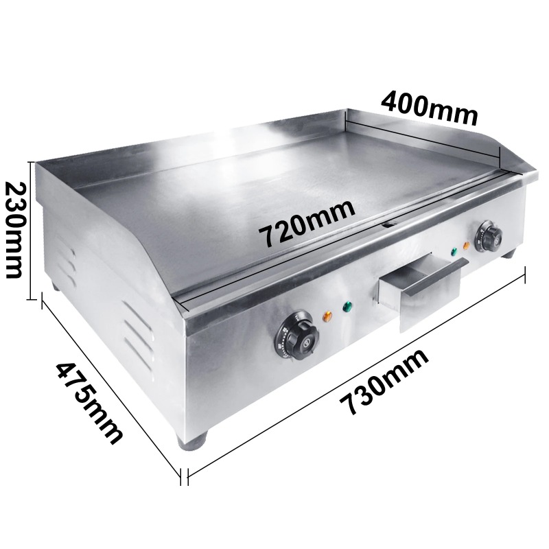 Electric Griddle Flat Top - Plaque chauffante électrique commerciale, contrôle thermostatique