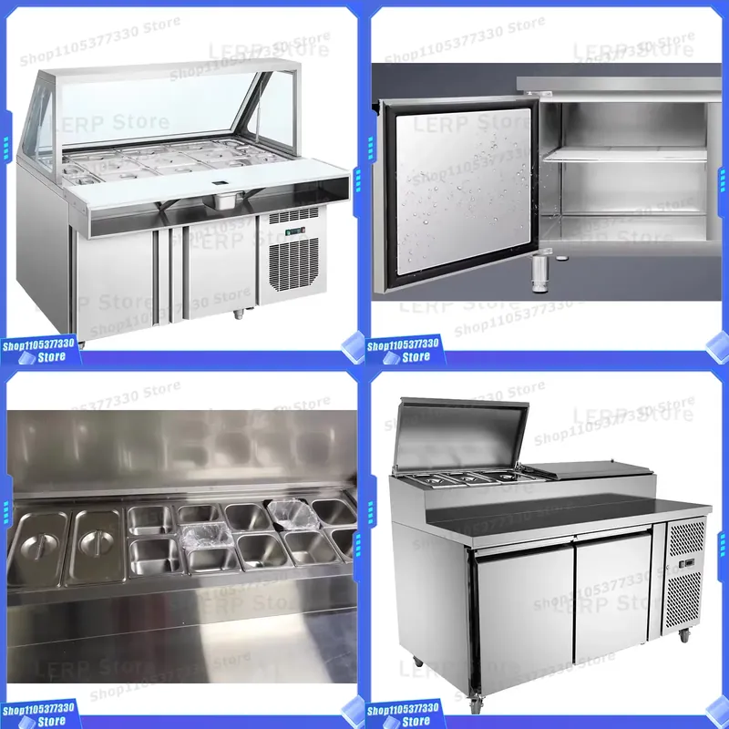 Commercial Kitchen Prep Table - Table de préparation réfrigérée en acier