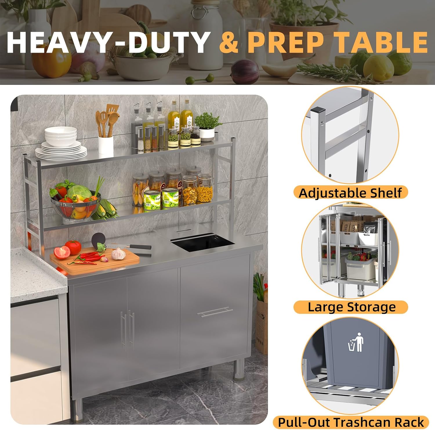 Table de préparation en acier  - Commercial Kitchen Prep Table avis et prix
