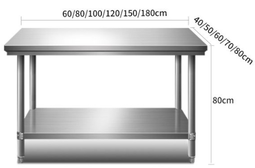 Table de travail double couche - Commercial Kitchen Prep Table avis et prix