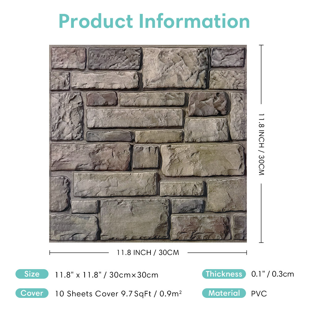 10 pièces 3D fausse pierre pel - Commercial Kitchen Wall Panels avis et prix